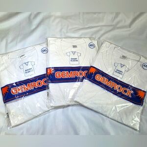 3 Pkg Lot Gemrock White Short Sleeve Tshirt- Big & Tall Size 4XL NWT